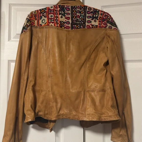 Free People Embellished Leather Jacket 12 - Picture 11 of 15